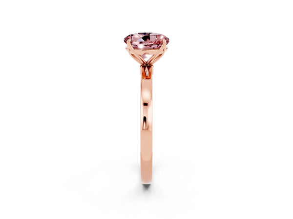 Rose gold Round Cut Solitaire Diamond Ring with Thin Band and Four-Prong Setting