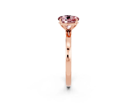 Rose gold Round Cut Solitaire Diamond Ring with Thin Band and Four-Prong Setting_2