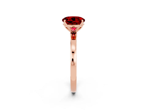 Rose gold Round Cut Solitaire Diamond Ring with Thin Band and Four-Prong Setting_2