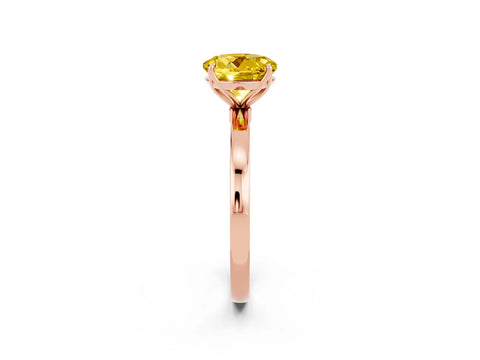 Rose gold Round Cut Solitaire Diamond Ring with Thin Band and Four-Prong Setting_2
