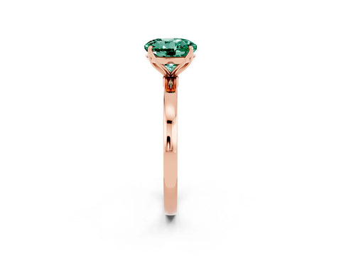 Rose gold Round Cut Solitaire Diamond Ring with Thin Band and Four-Prong Setting_2