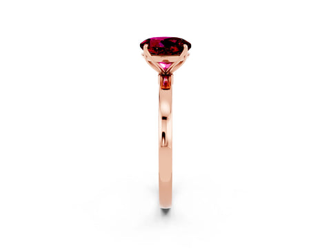 Rose gold Round Cut Solitaire Diamond Ring with Thin Band and Four-Prong Setting_2