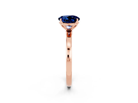 Rose gold Round Cut Solitaire Diamond Ring with Thin Band and Four-Prong Setting_2