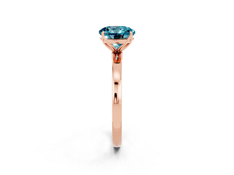 Rose gold Round Cut Solitaire Diamond Ring with Thin Band and Four-Prong Setting_2