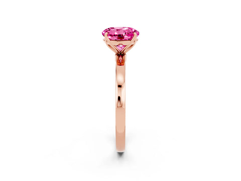 Rose gold Round Cut Solitaire Diamond Ring with Thin Band and Four-Prong Setting_2