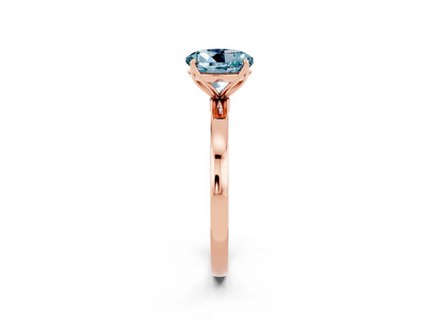 Rose gold Round Cut Solitaire Diamond Ring with Thin Band and Four-Prong Setting_2