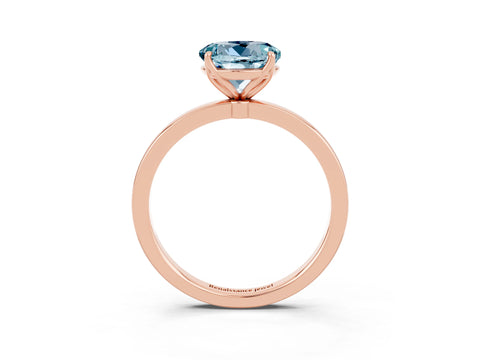 Rose gold Round Cut Solitaire Diamond Ring with Thin Band and Four-Prong Setting_3