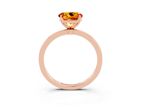 Rose gold Round Cut Solitaire Diamond Ring with Thin Band and Four-Prong Setting_3