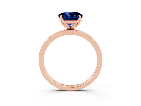 Rose gold Round Cut Solitaire Diamond Ring with Thin Band and Four-Prong Setting_3