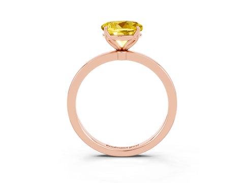 Rose gold Round Cut Solitaire Diamond Ring with Thin Band and Four-Prong Setting_3