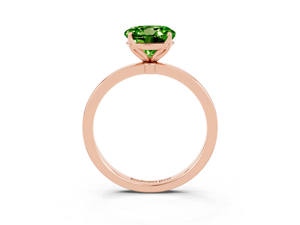 Rose gold Round Cut Solitaire Diamond Ring with Thin Band and Four-Prong Setting
