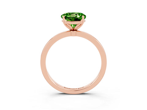 Rose gold Round Cut Solitaire Diamond Ring with Thin Band and Four-Prong Setting_3