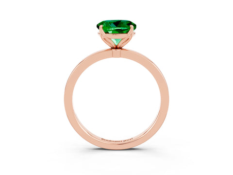 Rose gold Round Cut Solitaire Diamond Ring with Thin Band and Four-Prong Setting_3