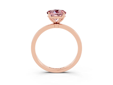 Rose gold Round Cut Solitaire Diamond Ring with Thin Band and Four-Prong Setting_3