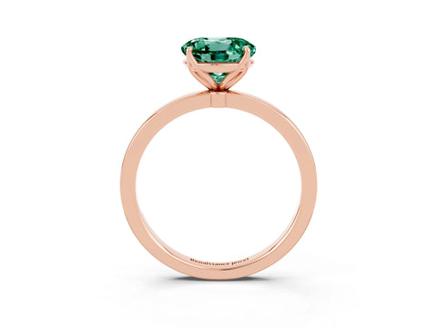 Rose gold Round Cut Solitaire Diamond Ring with Thin Band and Four-Prong Setting_3