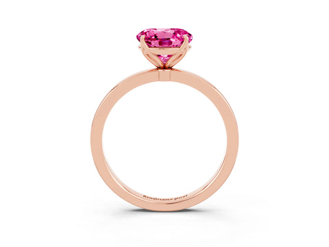 Rose gold Round Cut Solitaire Diamond Ring with Thin Band and Four-Prong Setting_3