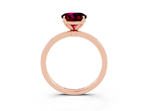 Rose gold Round Cut Solitaire Diamond Ring with Thin Band and Four-Prong Setting_3