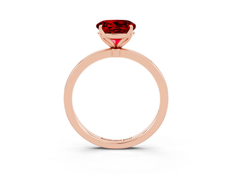 Rose gold Round Cut Solitaire Diamond Ring with Thin Band and Four-Prong Setting_3