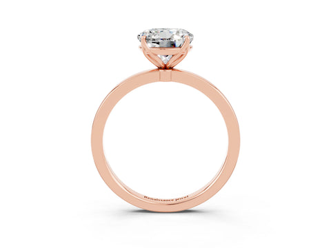 Rose gold Round Cut Solitaire Diamond Ring with Thin Band and Four-Prong Setting_3