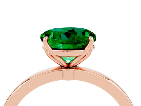 Rose gold Round Cut Solitaire Diamond Ring with Thin Band and Four-Prong Setting_4