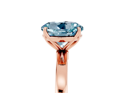 Rose gold Round Cut Solitaire Diamond Ring with Thin Band and Four-Prong Setting_5