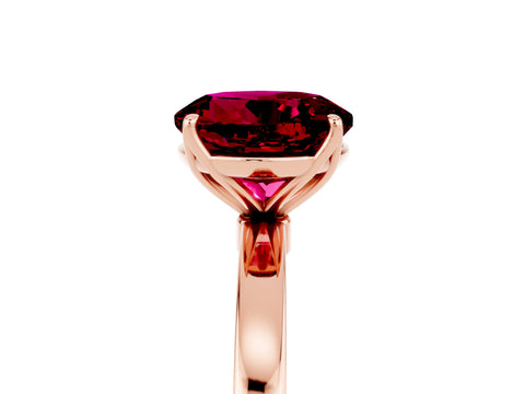 Rose gold Round Cut Solitaire Diamond Ring with Thin Band and Four-Prong Setting_5