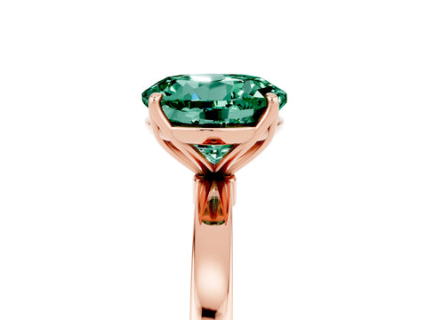 Rose gold Round Cut Solitaire Diamond Ring with Thin Band and Four-Prong Setting_5