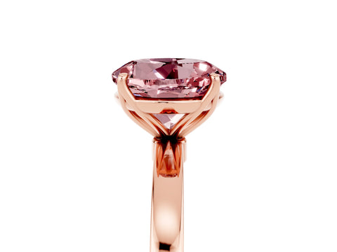 Rose gold Round Cut Solitaire Diamond Ring with Thin Band and Four-Prong Setting_5