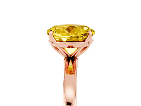 Rose gold Round Cut Solitaire Diamond Ring with Thin Band and Four-Prong Setting_5