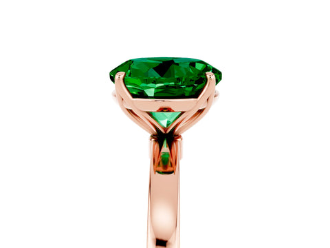 Rose gold Round Cut Solitaire Diamond Ring with Thin Band and Four-Prong Setting_5