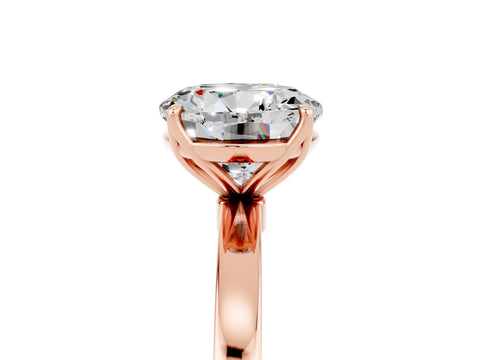 Rose gold Round Cut Solitaire Diamond Ring with Thin Band and Four-Prong Setting_5