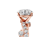 Rose gold Round Cut Solitaire Diamond Twisted Band with Pave Setting_65
