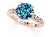 Rose gold Round Cut Solitaire Diamond with Pavé Band and Four-Prong Setting_1