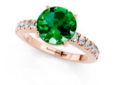 Rose gold Round Cut Solitaire Diamond with Pavé Band and Four-Prong Setting_1