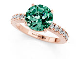Rose gold Round Cut Solitaire Diamond with Pavé Band and Four-Prong Setting_1