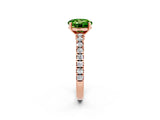 Rose gold Round Cut Solitaire Diamond with Pavé Band and Four-Prong Setting_2