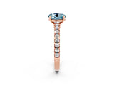 Rose gold Round Cut Solitaire Diamond with Pavé Band and Four-Prong Setting_2
