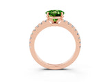 Rose gold Round Cut Solitaire Diamond with Pavé Band and Four-Prong Setting_3