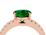 Rose gold Round Cut Solitaire Diamond with Pavé Band and Four-Prong Setting_4