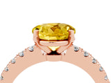Rose gold Round Cut Solitaire Diamond with Pavé Band and Four-Prong Setting_4