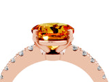 Rose gold Round Cut Solitaire Diamond with Pavé Band and Four-Prong Setting_4