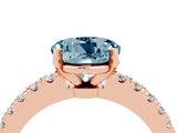 Rose gold Round Cut Solitaire Diamond with Pavé Band and Four-Prong Setting_4