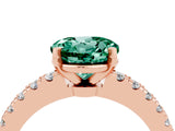 Rose gold Round Cut Solitaire Diamond with Pavé Band and Four-Prong Setting_4
