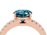 Rose gold Round Cut Solitaire Diamond with Pavé Band and Four-Prong Setting_4