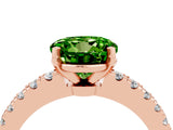 Rose gold Round Cut Solitaire Diamond with Pavé Band and Four-Prong Setting_4