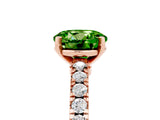 Rose gold Round Cut Solitaire Diamond with Pavé Band and Four-Prong Setting_5