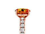 Rose gold Round Cut Solitaire Diamond with Pavé Band and Four-Prong Setting_5
