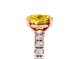 Rose gold Round Cut Solitaire Diamond with Pavé Band and Four-Prong Setting_5