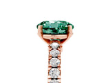 Rose gold Round Cut Solitaire Diamond with Pavé Band and Four-Prong Setting_5