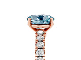 Rose gold Round Cut Solitaire Diamond with Pavé Band and Four-Prong Setting_5